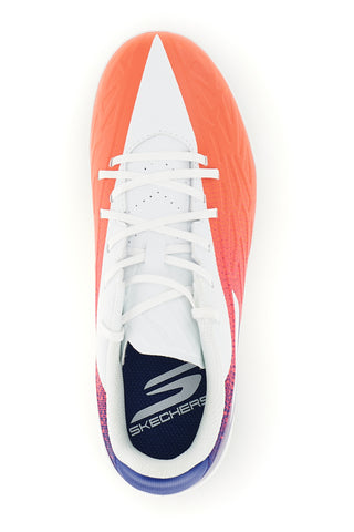 Weiß-rote Hallenfußballschuhe Skechers Razor 2 Jr Youth Tf