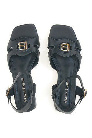 Sandali Neri Con Cinturino alla Caviglia Laura Biagiotti 9013