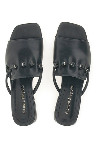 Ciabatte Nere Con Tacco Basso Laura Biagiotti 9015