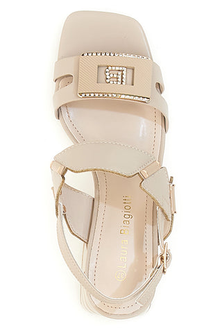 Sandali Natural Con Tacco a Blocco Laura Biagiotti 9039