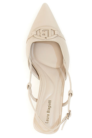 Décolleté Beige Con Cinturino Slingback Laura Biagiotti 8971