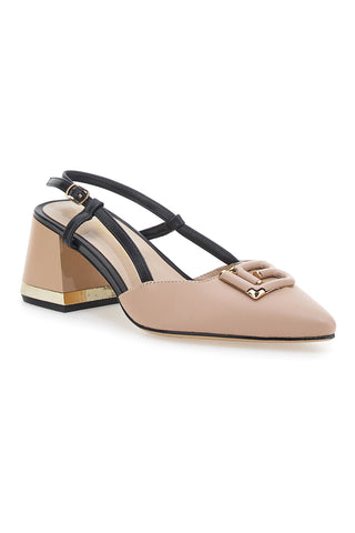 Décolleté Rosa e Nere Con Cinturino Slingback Laura Biagiotti 8604