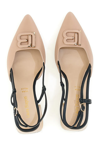 Décolleté Rosa e Nere Con Cinturino Slingback Laura Biagiotti 8604