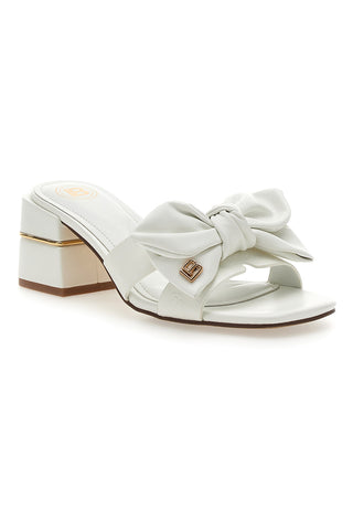 Weiße Hausschuhe mit Schleife Laura Biagiotti 851025