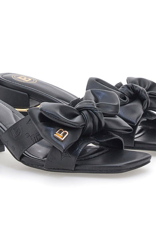 Schwarze Hausschuhe mit Schleife Laura Biagiotti 851025