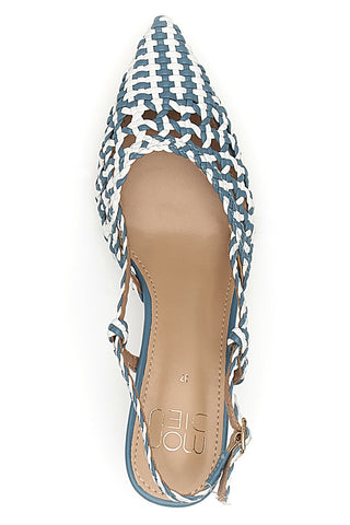 Avio Slingback-Sandalen mit spitzer Zehenpartie und gewebtem Obermaterial MON DIEU 601