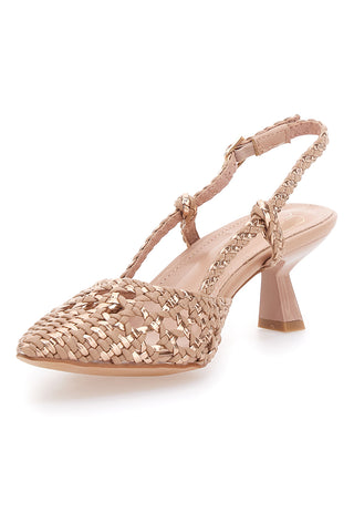 Sandali Slingback a Punta Nude con Tomaia Intrecciata MON DIEU 601