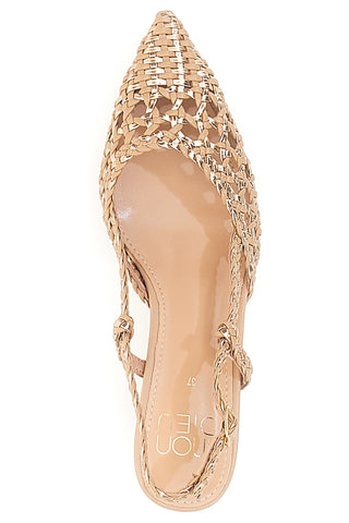 Sandali Slingback a Punta Nude con Tomaia Intrecciata MON DIEU 601