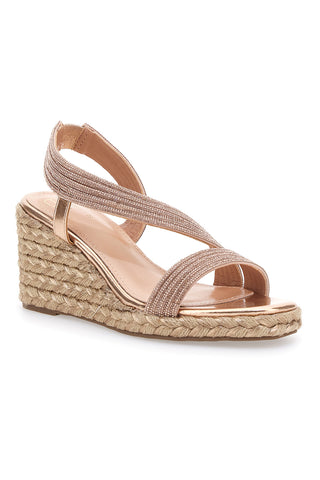 Goldene Keilsandaletten mit Glitzer MON DIEU 602