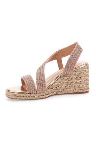 Goldene Keilsandaletten mit Glitzer MON DIEU 602