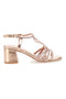 Sandali oro rosa con tacco e listini intrecciati MON DIEU 643