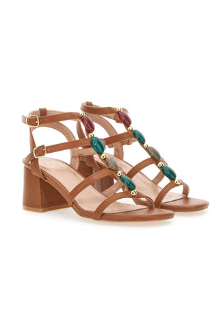 Sandali Con Tacco Marrone Mon Dieu 644