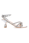 Sandali Argento con Glitter e Tacco Basso THE FIRST 615
