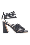 Schwarze Schnürsandalen mit spitzem Absatz THE FIRST 622