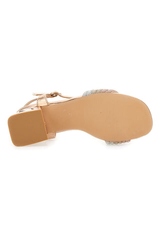 Roségoldene Sandalen mit mittlerem Absatz The First 651
