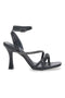 Sandalo Nere con tacco a rocchetto The First 625