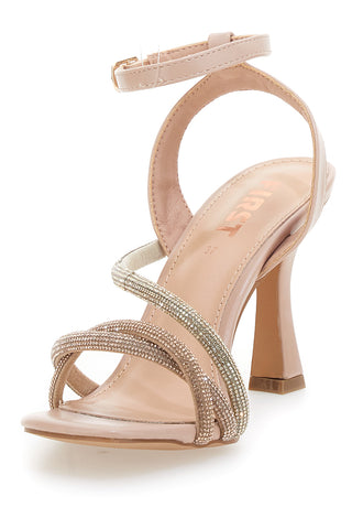 Sandalo Oro Rosa con tacco a rocchetto The First 625