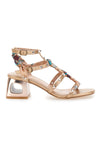 Roségoldene Sandalen mit mittlerem Absatz The First 652