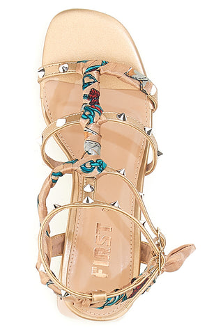 Roségoldene Sandalen mit mittlerem Absatz The First 652