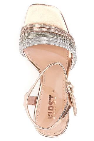 Rosa High Heel Riemchensandalen THE FIRST 653