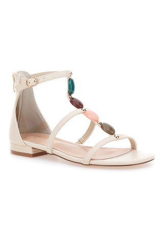 Beige Sandalen mit farbigen Steinen MON DIEU 695