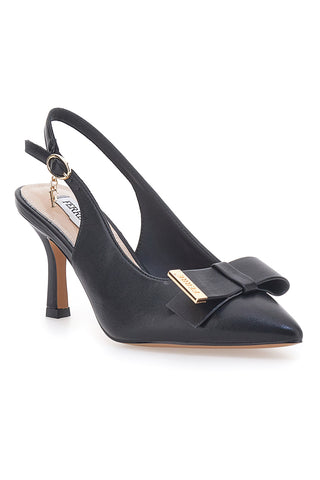 Schwarze Pumps mit Riemchen und Absatz Ferre' F030