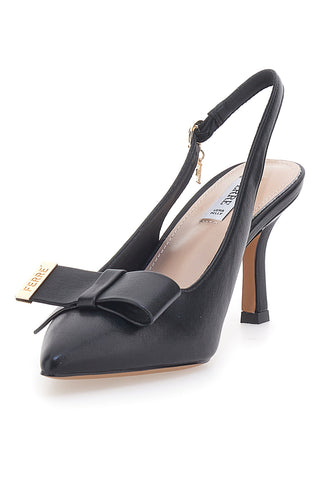 Schwarze Pumps mit Riemchen und Absatz Ferre' F030