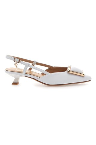 Décolleté Bianche Con Cinturino e Tacco Ferre F212