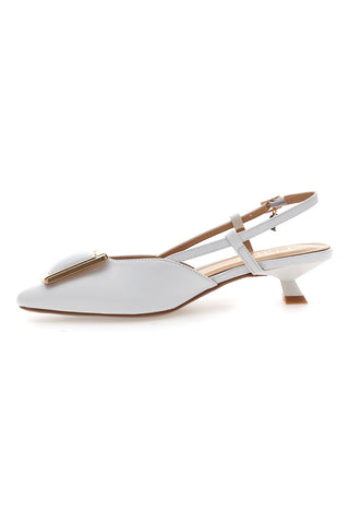Ferre' F212 Weiße Pumps mit Riemchen und Absatz