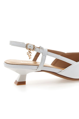 Ferre' F212 Weiße Pumps mit Riemchen und Absatz