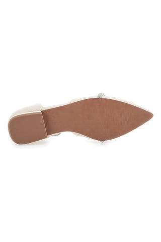 Beige Ballerinas mit spitzer Spitze und Strasssteinen Mariella Burani 51098
