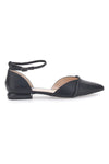 Schwarze Ballerinas mit spitzer Spitze und schwarzen Strasssteinen Mariella Burani 51098