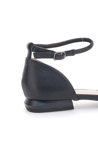 Schwarze Ballerinas mit spitzer Spitze und schwarzen Strasssteinen Mariella Burani 51098