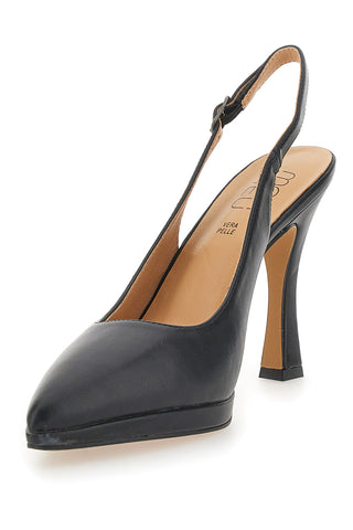 Elegante schwarze Slingback-Pumps mit hohem Absatz Mon Dieu 1929Q35