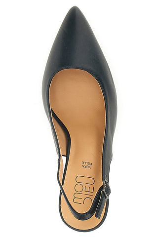 Elegante schwarze Slingback-Pumps mit hohem Absatz Mon Dieu 1929Q35