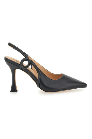 Nerecon Slingback-Pumps mit spitzer Spitze und Riemen mit Strasssteinen Mon Dieu 8820H118