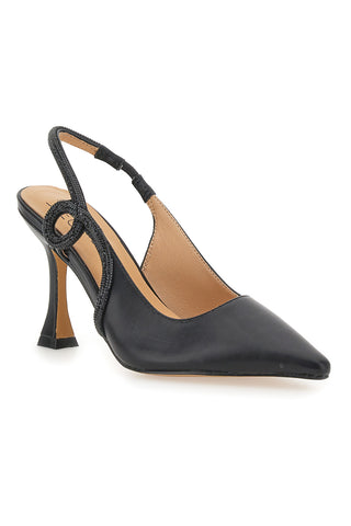 Nerecon Slingback-Pumps mit spitzer Spitze und Riemen mit Strasssteinen Mon Dieu 8820H118