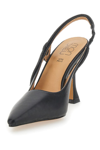 Nerecon Slingback-Pumps mit spitzer Spitze und Riemen mit Strasssteinen Mon Dieu 8820H118