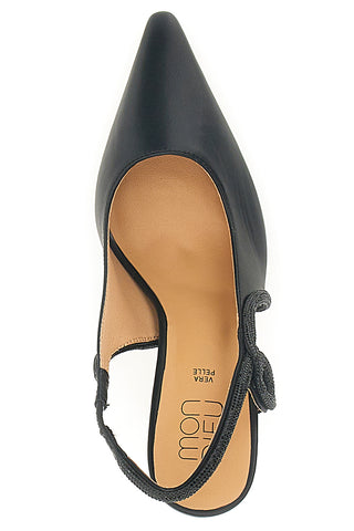 Nerecon Slingback-Pumps mit spitzer Spitze und Riemen mit Strasssteinen Mon Dieu 8820H118
