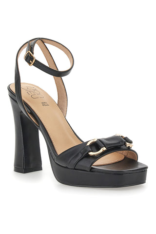 Sandali Neri con Plateau e Tacco Alto e Dettaglio Dorato Mon Dieu B075Q82