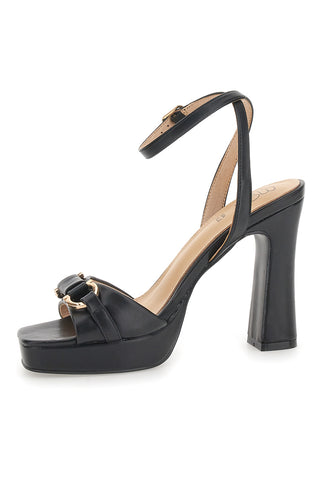 Sandali Neri con Plateau e Tacco Alto e Dettaglio Dorato Mon Dieu B075Q82