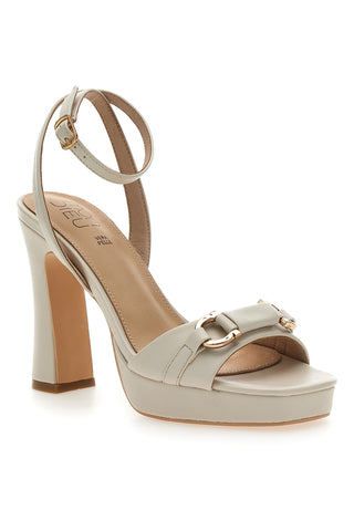 Sandali Bianchi con Plateau e Tacco Alto e Dettaglio Dorato Mon Dieu B075Q82