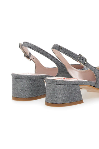 Schwarze Slingback-Pumps mit Glitzereffekt PITTARELLO GLAM 3123