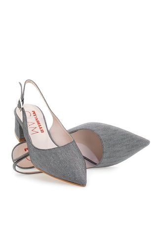 Schwarze Slingback-Pumps mit Glitzereffekt PITTARELLO GLAM 3123