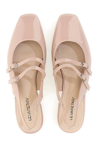 LE HAVRE PARIS CMJ2405313 Rosa Slingback-Sandalen in Lackoptik mit Riemen