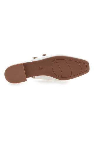 LE HAVRE PARIS CMJ2405313 Weiße Slingback-Sandalen in Lackoptik mit Riemen