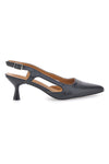 Décolleté slingback neri a punta con tacco Le Havre Paris AP25S10E