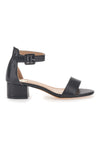 Sandali neri con tacco basso e cinturino LE HAVRE PARIS 283