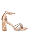 LE HAVRE PARIS 233 Damen-Sandalen mit goldenem Strass-Absatz