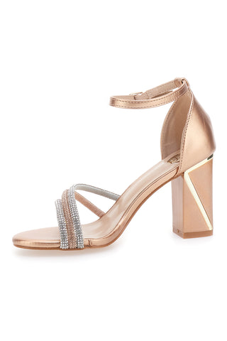 Sandali con tacco dorati e strass LE HAVRE PARIS 233